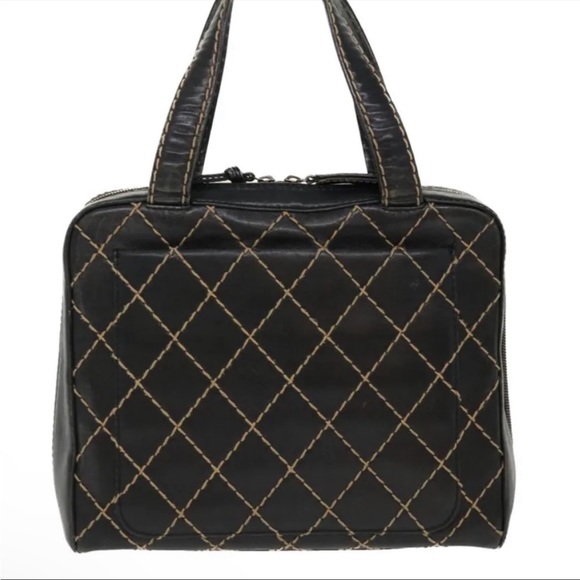 CHANEL WILD STICH QUILTED BLACK PURSE/ SHOULDER BAG - Picture 6 of 13